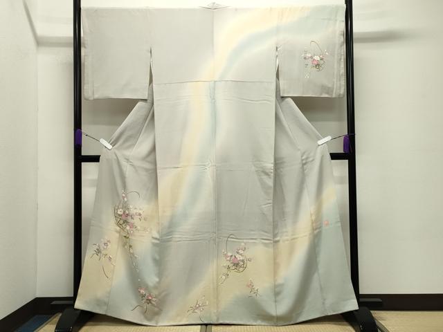 平和屋着物●訪問着　友禅　作家物　花籠文　暈し染め　正絹　逸品　CABC8293gh