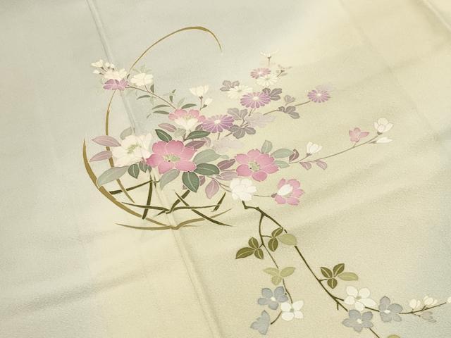 平和屋着物●訪問着　友禅　作家物　花籠文　暈し染め　正絹　逸品　CABC8293gh