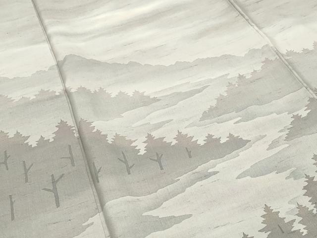 平和屋着物●石川県指定無形文化財　牛首紬　白山工房　手織り　訪問着　遠山風景文　正絹　逸品　CABC8295gh