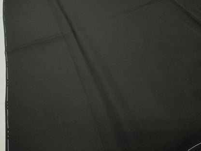 平和屋着物●男性　黒紋付　羽織セット　羽裏：風景文　正絹　逸品　CABC8303gh
