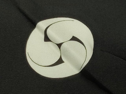 平和屋着物●男性　黒紋付　羽織セット　羽裏：鷹　正絹　逸品　未使用　CABC8304gh