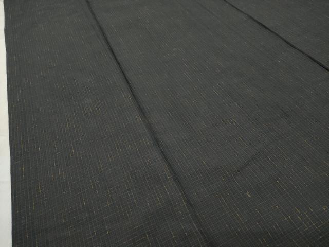 平和屋着物●男性　紬　アンサンブル　格子柄　正絹　逸品　CABC8305gh