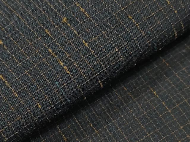 平和屋着物●男性　紬　アンサンブル　格子柄　正絹　逸品　CABC8305gh