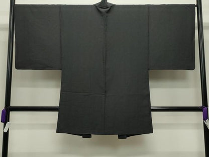 平和屋着物●男性　紬　アンサンブル　格子柄　正絹　逸品　CABC8305gh