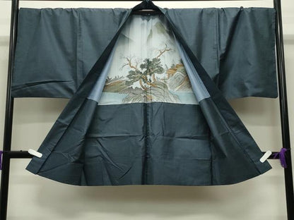 平和屋着物●男性　本場大島紬　アンサンブル　100亀甲　総詰め　キングサイズ　正絹　逸品　CABC8306gh