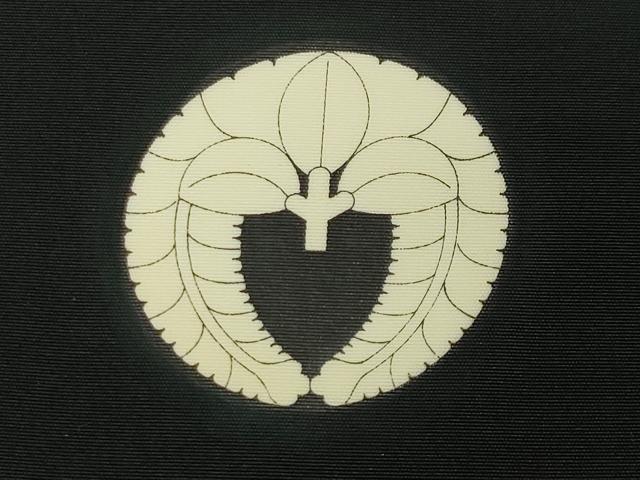 平和屋着物●男性　黒紋付　正絹　逸品　CABC8308gh