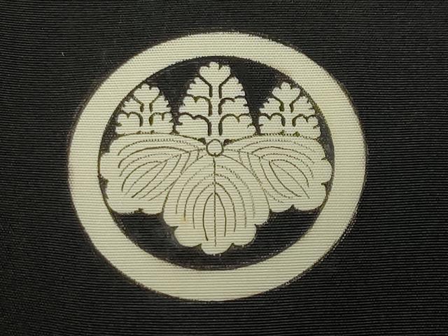 平和屋着物●男性　黒紋付　正絹　逸品　CABC8309gh