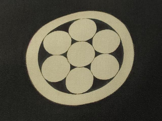平和屋着物●男性　黒紋付　正絹　逸品　CABC8310gh