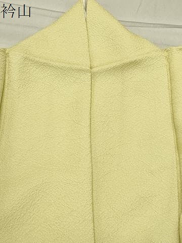 平和屋着物●上質な色無地　芝草地紋　枯草色　正絹　逸品　CABC8321gh