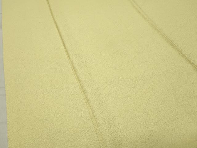 平和屋着物●上質な色無地　芝草地紋　枯草色　正絹　逸品　CABC8321gh