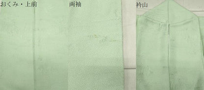 平和屋着物●上質な色無地　風景貝桶地紋　若菜色　さが美扱い　正絹　逸品　CABC8327gh