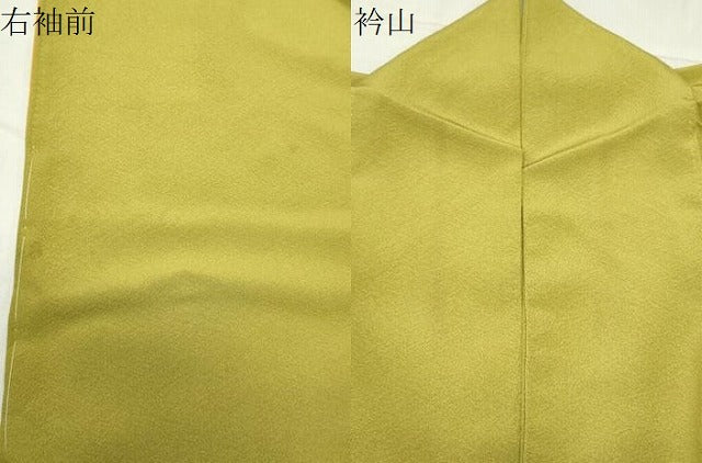 平和屋着物●上質な色無地　作家物　菜種油色　正絹　逸品　CABC8329gh