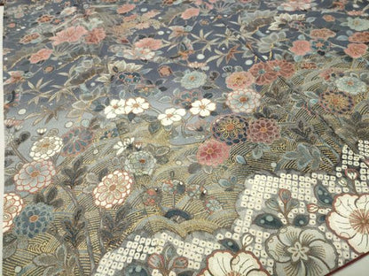 平和屋着物●訪問着　辻が花　暈し染め　金彩　鬼しぼ縮緬　正絹　逸品　CABC8337gh