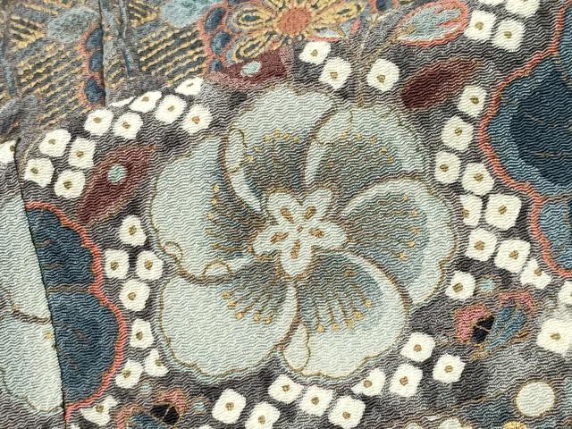 平和屋着物●訪問着　辻が花　暈し染め　金彩　鬼しぼ縮緬　正絹　逸品　CABC8337gh