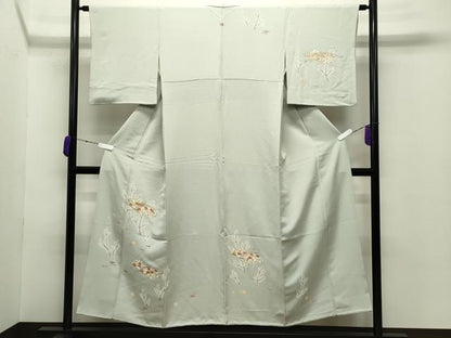 平和屋着物●訪問着　駒刺繍　文箱花文　金彩　正絹　逸品　CABC8340gh