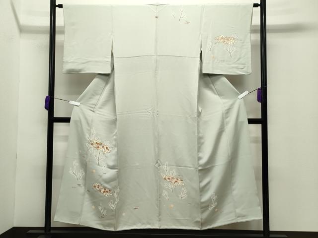 平和屋着物●訪問着　駒刺繍　文箱花文　金彩　正絹　逸品　CABC8340gh