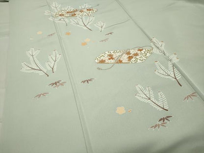 平和屋着物●訪問着　駒刺繍　文箱花文　金彩　正絹　逸品　CABC8340gh
