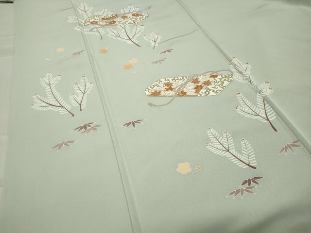 平和屋着物●訪問着　駒刺繍　文箱花文　金彩　正絹　逸品　CABC8340gh
