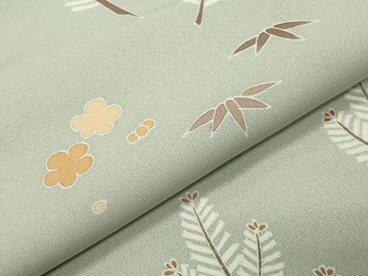 平和屋着物●訪問着　駒刺繍　文箱花文　金彩　正絹　逸品　CABC8340gh