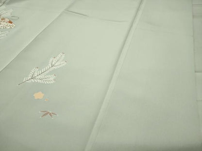 平和屋着物●訪問着　駒刺繍　文箱花文　金彩　正絹　逸品　CABC8340gh