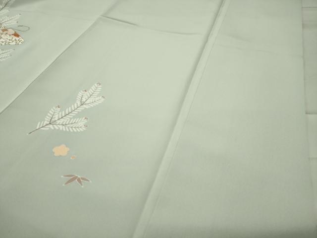 平和屋着物●訪問着　駒刺繍　文箱花文　金彩　正絹　逸品　CABC8340gh