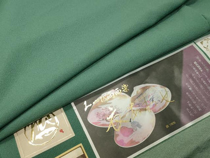 平和屋着物●上質な色無地　衣あわせ　薄緑色　反端付き　正絹　逸品　未使用　CABC8343gh