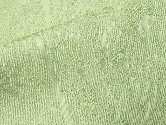 平和屋着物●上質な色無地　辻が花地紋　若菜色　正絹　逸品　CABC8344gh