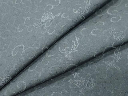 平和屋着物●上質な色無地　鳳凰唐草地紋　鉛色　正絹　逸品　CABC8345gh