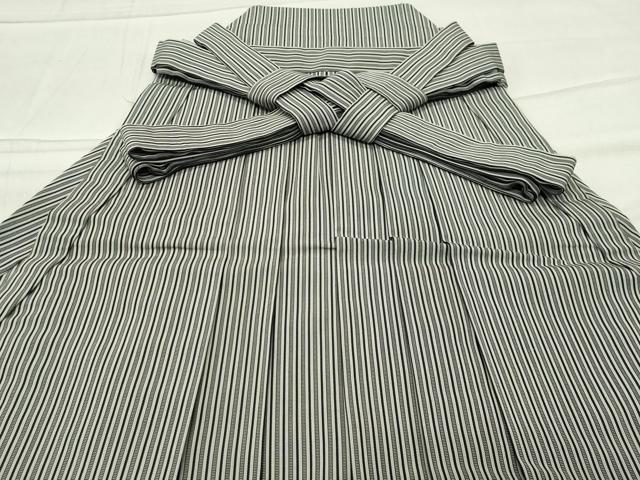 平和屋着物●男性　馬乗り袴　縞　正絹　逸品　CABC8348gh