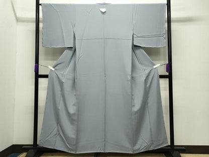 平和屋着物●上質な色無地　千草鼠色　正絹　逸品　未使用　CABC8350gh