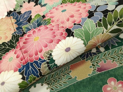 平和屋着物●豪華黒留袖　友禅　作家物　宝尽くし花車文　暈し染め　正絹　逸品　CABC8351gh