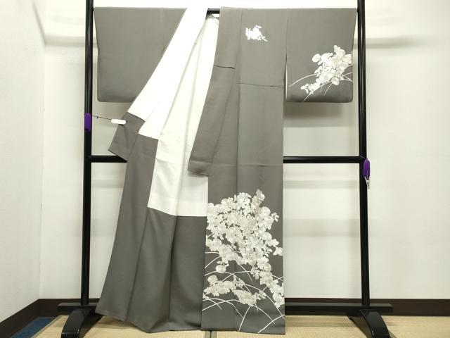 平和屋着物●訪問着　総刺繍　草花文　金糸　正絹　逸品　CABC8353gh