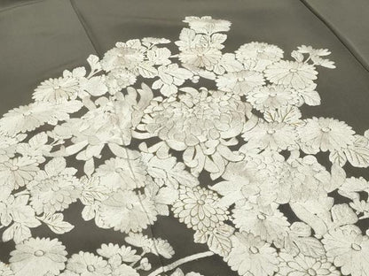 平和屋着物●訪問着　総刺繍　草花文　金糸　正絹　逸品　CABC8353gh