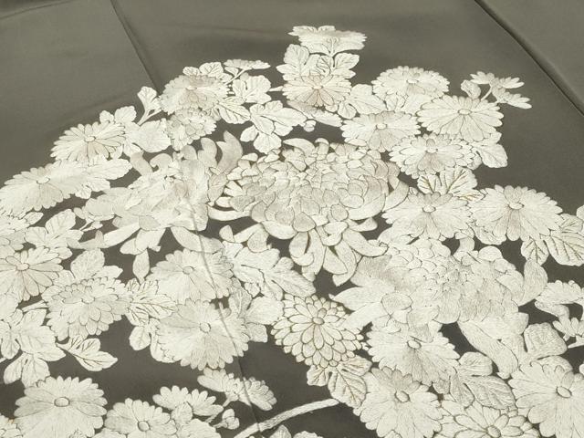 平和屋着物●訪問着　総刺繍　草花文　金糸　正絹　逸品　CABC8353gh