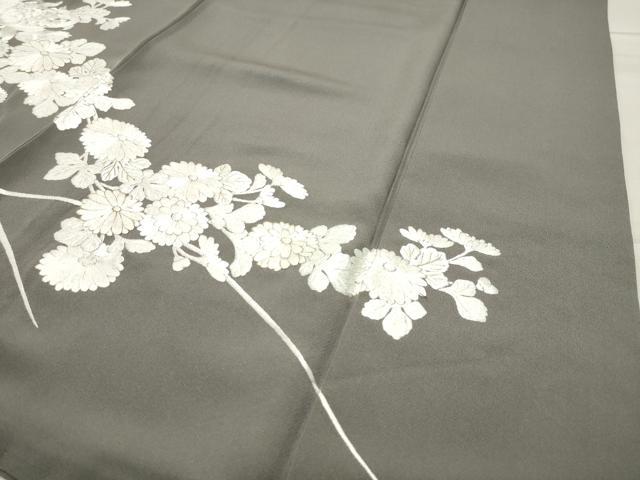 平和屋着物●訪問着　総刺繍　草花文　金糸　正絹　逸品　CABC8353gh