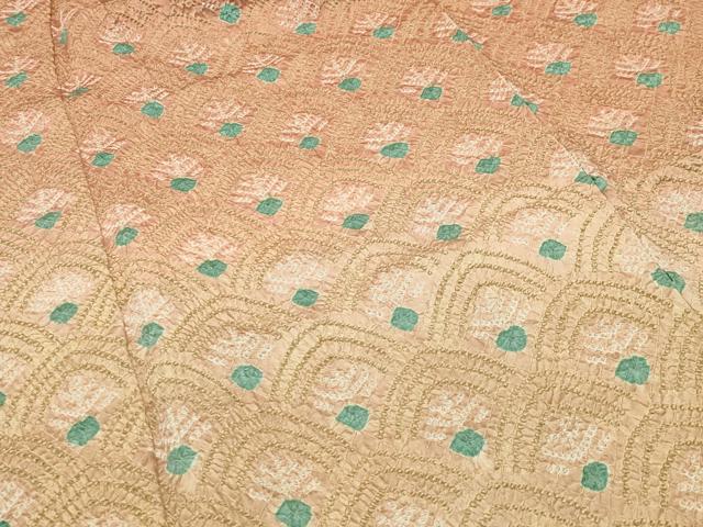 平和屋着物●訪問着　総絞り　孔雀羽文　暈し染め　正絹　逸品　CABC8354gh