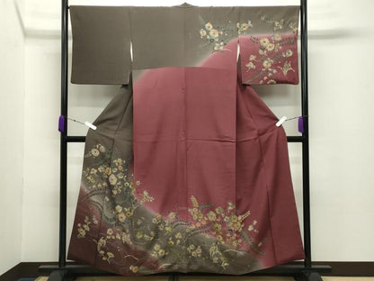 平和屋着物●訪問着　辻が花　絞り　暈し染め　金銀彩　正絹　逸品　CABC8360gh