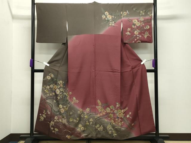 平和屋着物●訪問着　辻が花　絞り　暈し染め　金銀彩　正絹　逸品　CABC8360gh