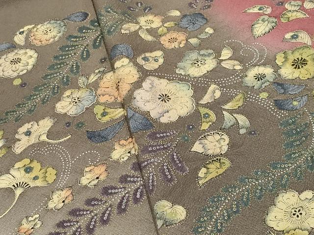平和屋着物●訪問着　辻が花　絞り　暈し染め　金銀彩　正絹　逸品　CABC8360gh