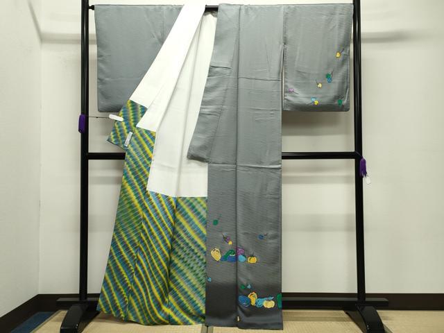 平和屋着物●染色作家　斉藤三才　訪問着　成り物　暈し染め　正絹　逸品　CABC8361gh
