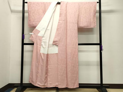 平和屋着物●上質な色無地　舞花地紋　虹色　正絹　逸品　未使用　CABC8364gh