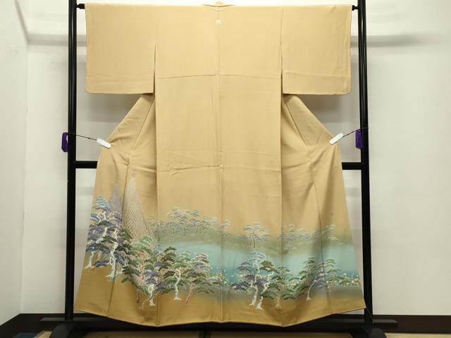 平和屋着物●本加賀友禅作家　黒田勲　色留袖　風景松文　暈し染め　正絹　逸品　未使用　CABC8367gh
