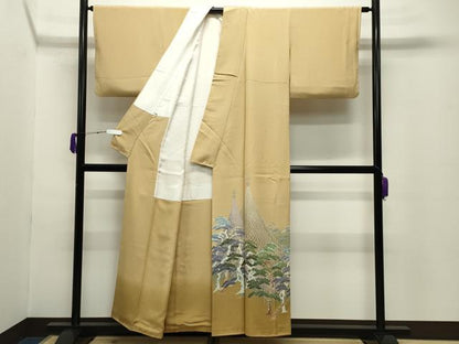 平和屋着物●本加賀友禅作家　黒田勲　色留袖　風景松文　暈し染め　正絹　逸品　未使用　CABC8367gh