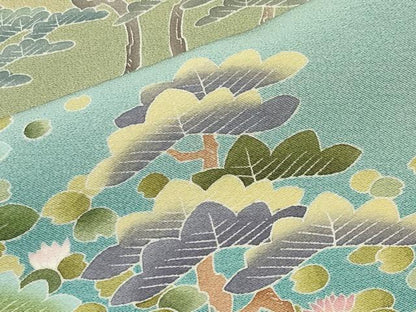 平和屋着物●本加賀友禅作家　黒田勲　色留袖　風景松文　暈し染め　正絹　逸品　未使用　CABC8367gh