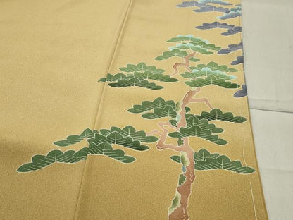 平和屋着物●本加賀友禅作家　黒田勲　色留袖　風景松文　暈し染め　正絹　逸品　未使用　CABC8367gh