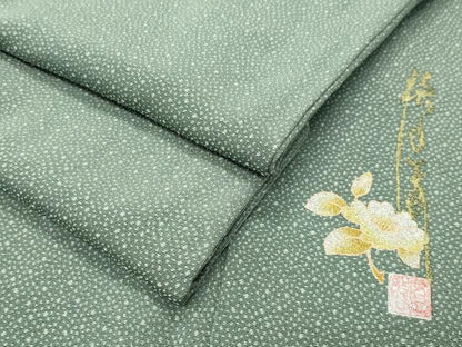 平和屋着物●本草木染作家　圓啓　江戸小紋　大小あられ　正絹　逸品　CABC8370gh