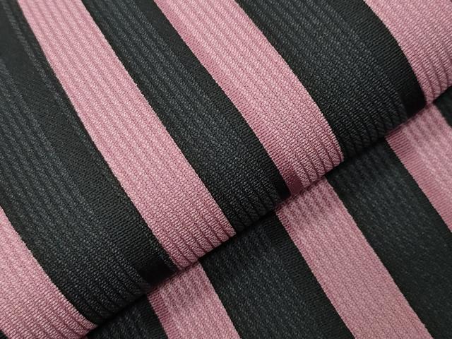 平和屋着物●上質な小紋　縞　正絹　逸品　CABC8375gh