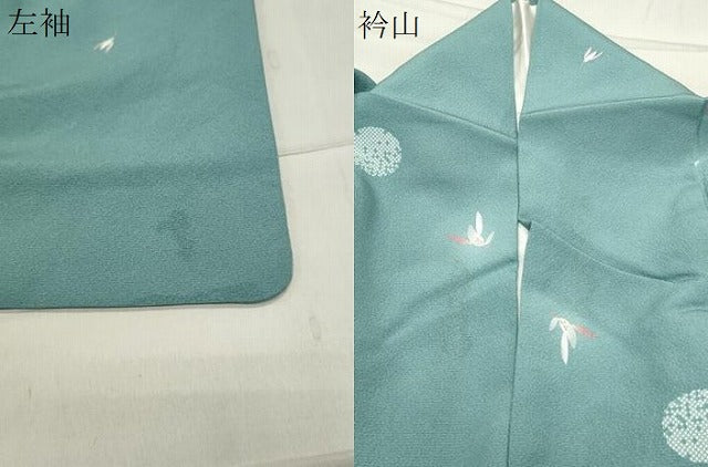 平和屋着物●上質な小紋　雪輪舞花文　蛍暈し　正絹　逸品　CABC8381gh