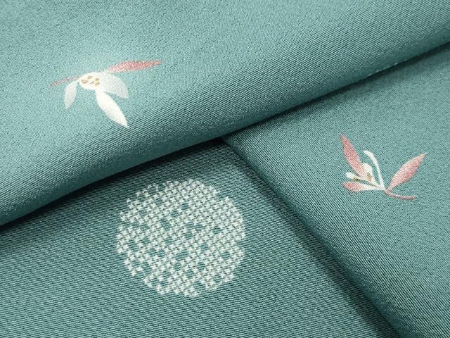 平和屋着物●上質な小紋　雪輪舞花文　蛍暈し　正絹　逸品　CABC8381gh