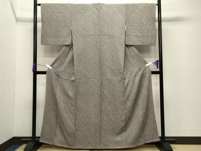 平和屋着物●大変加工の良い総絞り小紋　黒地　正絹　逸品　CABC8382gh
